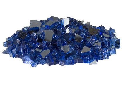 Firegear Reflective Fireglass 1/2" to 3/4" in Size - 10 lb. Jug - Cobalt Blue