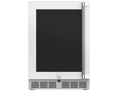 Hestan 24-Inch 5.2 Cu. Ft. Left Hinge Outdoor Rated Refrigerator with Glass Locking Door