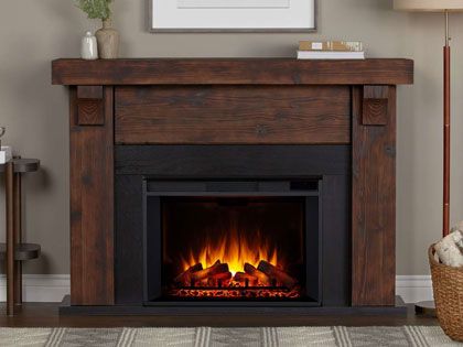 Gunnison Grand 64-Inch Electric Fireplace Mantel in Chestnut Barnwood