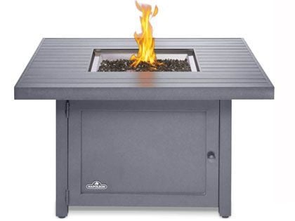 Plank and Hide Rectangle Functional Gas Firepit - Black & Wenge