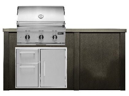 Haven 6 Ft. Outdoor Kitchen Island w/ Coyote C-Series 30-Inch Grill & 31" Dry Pantry  - Antique Bronze