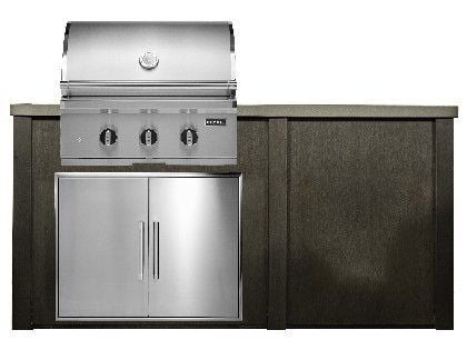 Haven 6 Ft. Outdoor Kitchen Island w/ Coyote SL-Series 30-Inch Grill & Double Access Door  - Antique Bronze