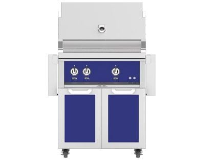 Hestan 30-Inch 2-Burner Gas Grill with Infrared Rotisserie Burner On Double Door Tower Cart