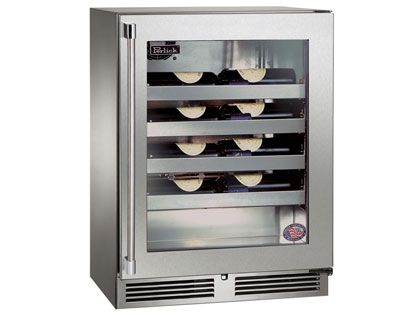 Perlick 24-Inch 3.1 cu. ft. Signature Series Shallow Depth Stainless Steel Glass Door Outdoor Wine Reserve