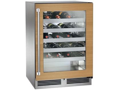 Perlick 24-Inch 5.2 cu. ft. Signature Series Marine & Coastal Series Stainless Steel Panel Ready Glass Door Outdoor Wine Reserve