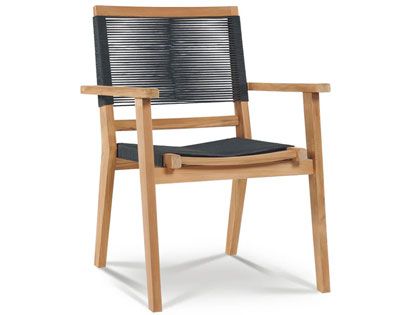 Oslo Teak Outdoor Dining Stacking Armchair - Set of 2