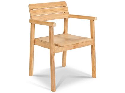 Modurn Teak Outdoor Dining Stacking Armchair - Set of 4