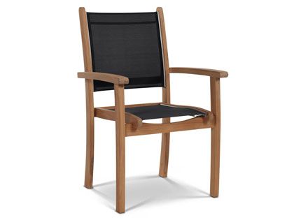 Pearl Teak Outdoor Stackable Dining Armchair - Set of 4