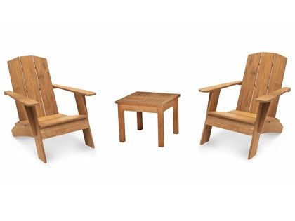 Bainbridge 3-Piece Teak Adirondack Chair Set