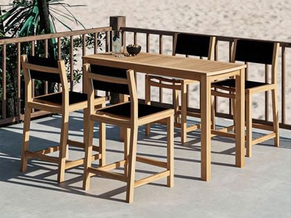 Pearl 5-Piece Rectangular Teak Outdoor Counter Height Dining Set