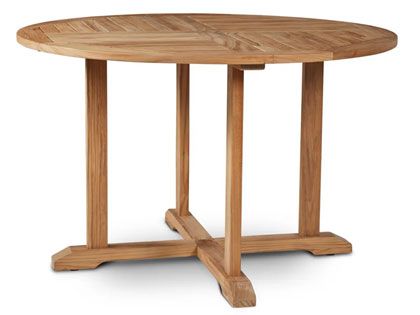Curtis 47.25-Inch Round Teak Outdoor Dining Table with Umbrella Hole