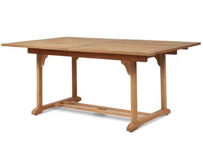 Dalton Rectangular Teak Outdoor Dining Table with Built-In Extension and Umbrella Hole