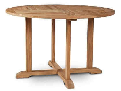 Curtis 35.5-Inch Round Teak Outdoor Dining Table with Umbrella Hole