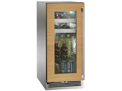 Perlick 15-Inch 2.8 cu. ft. Signature Series Marine & Coastal Series Stainless Steel Panel Ready Glass Door Outdoor Beverage Center