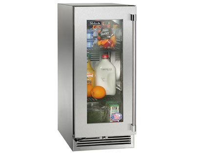 Perlick 15-Inch 2.8 cu. ft. Signature Series Stainless Steel Glass Door Outdoor Refrigerator