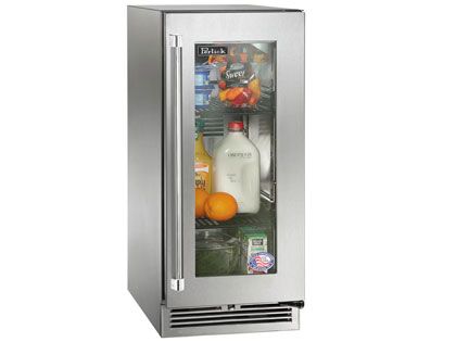 Perlick 15-Inch 2.8 cu. ft. Signature Series Stainless Steel Glass Door Outdoor Refrigerator