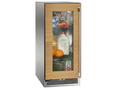Perlick 15-Inch 2.8 cu. ft. Signature Series Stainless Steel Panel Ready Glass Door Outdoor Refrigerator