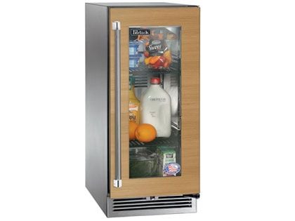 Perlick 15-Inch 2.8 cu. ft. Signature Series Marine & Coastal Series Stainless Steel Panel Ready Glass Door Outdoor Refrigerator