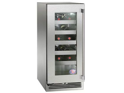 Perlick 15-Inch 2.8 cu. ft. Signature Series Marine & Coastal Series Stainless Steel Glass Door Outdoor Wine Reserve