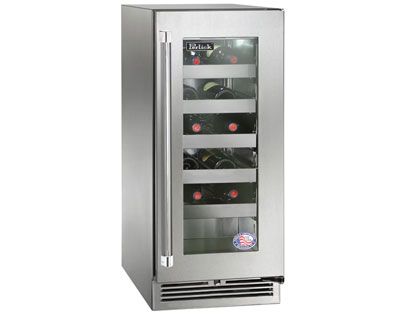Perlick 15-Inch 2.8 cu. ft. Signature Series Stainless Steel Glass Door Outdoor Wine Reserve