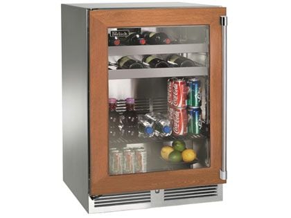 Perlick 24-Inch 5.0 cu. ft. Signature Series Stainless Steel Panel Ready Glass Door Outdoor Beverage Center