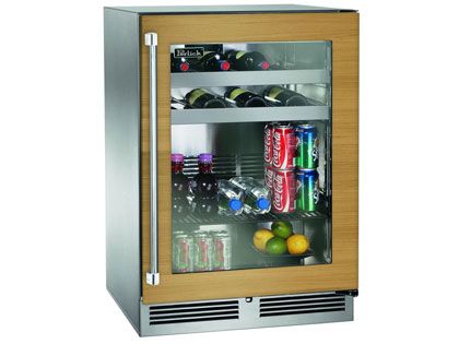 Perlick 24-Inch 5.0 cu. ft. Signature Series Stainless Steel Panel Ready Glass Door Outdoor Beverage Center