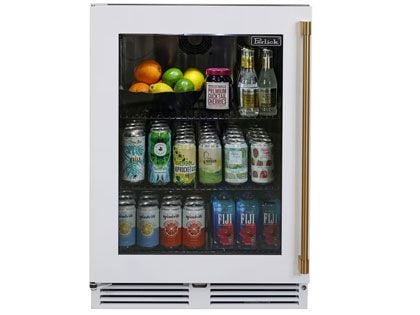 Perlick 24-Inch 5.0 cu. ft. Signature Series Marine & Coastal Series Stainless Steel Glass Door Outdoor Dual Zone Refrigerator & Wine Reserve with Matte White Glass Door