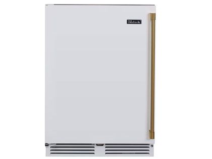 Perlick 24-Inch 5.2 cu. ft. Signature Series Marine & Coastal Series Stainless Steel Outdoor Freezer With Matte White Solid Door