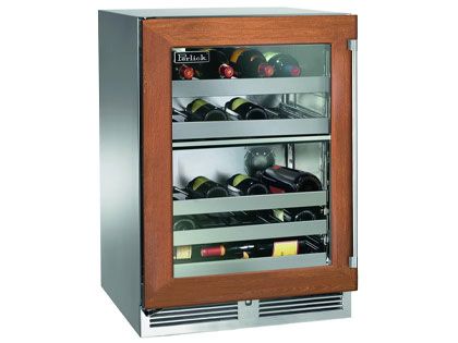 Perlick 24-Inch 5.2 cu. ft. Signature Series Stainless Steel Panel Ready Glass Door Outdoor Dual Zone Wine Reserve