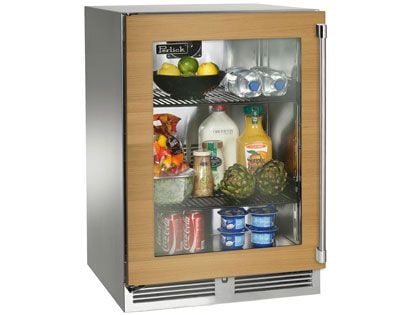 Perlick 24-Inch 5.2 cu. ft. Signature Series Marine & Coastal Series Stainless Steel Panel Ready Glass Door Outdoor Refrigerator