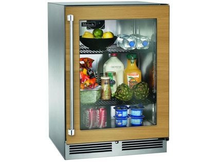 Perlick 24-Inch 5.2 cu. ft. Signature Series Stainless Steel Panel Ready Glass Door Outdoor Refrigerator