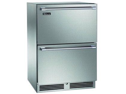 Perlick 24-Inch 5.0 cu. ft. Signature Series Marine & Coastal Series Stainless Steel Dual Zone Outdoor Refrigerator & Freezer Drawers