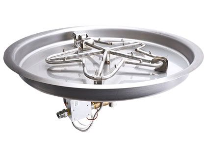 HPC Fire Penta Torpedo Burner with Round Bowl Pan Gas Fire Pit Kit with On/Off Series - Electronic Ignition