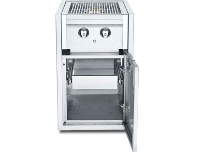 Crown Verity Infinite Series 21-Inch Enclosed Cabinet Storage with Bulk Propane Gas Double Side Burner And Single Storage Drawer