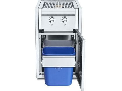Crown Verity Infinite Series 21-Inch Enclosed Cabinet Storage with Bulk Propane Gas Double Side Burner And Double Trash Bin Storage