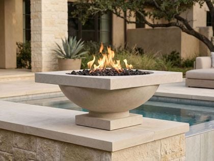 Prism Hardscapes 31 1/4-Inch Ibiza GFRC Gas Fire Bowl