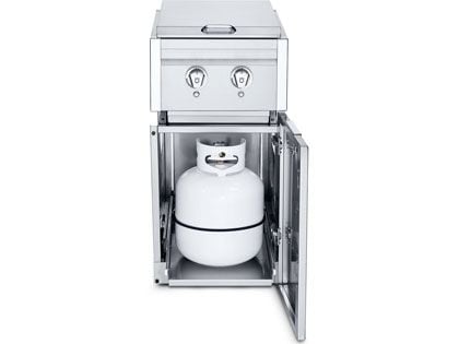 Crown Verity Infinite Series 18-Inch Stainless Steel Cabinet Module with Propane Dual Side Burner & Propane Tank Holder
