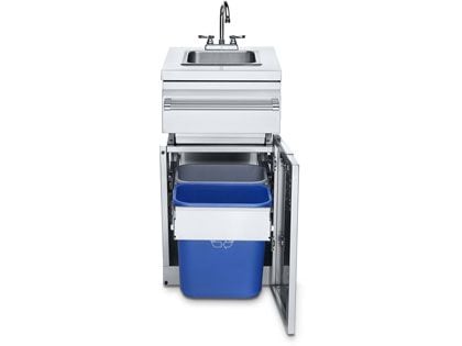 Crown Verity Infinite Series 18-Inch Stainless Steel Cabinet Module with Sink & Garbage Bin Holder