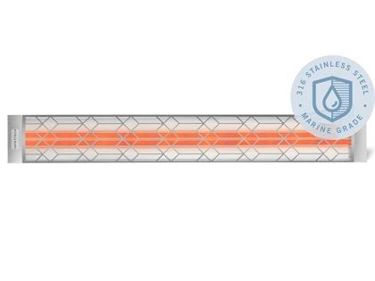 Infratech Craftsman Motif Collection 39-Inch 4000W Marine Grade Dual Element Electric Infrared Patio Heater - Stainless Steel
