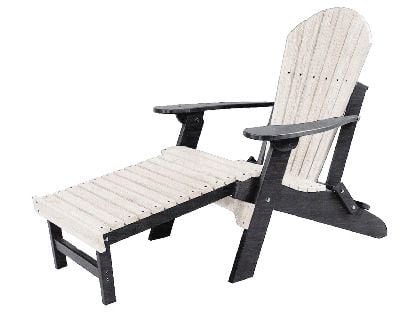 Kanyon Poly Lumber Folding Adirondack Chair with Pullout Ottoman