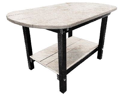 Kanyon Poly Lumber Oval Coffee Table with Shelf