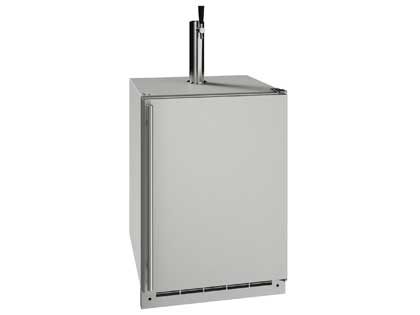 U-Line 24-Inch 5.5 Cu. Ft. Outdoor Rated Kegerator w/ Single Tap Tower Kit - Stainless Steel