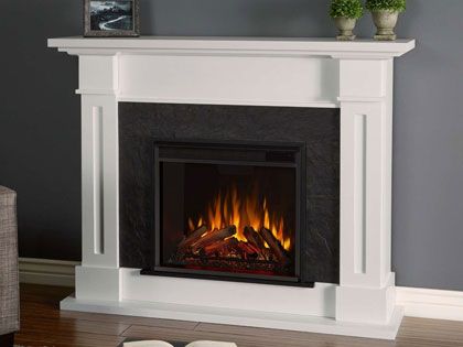 Kipling 54-Inch Electric Fireplace Mantel in White