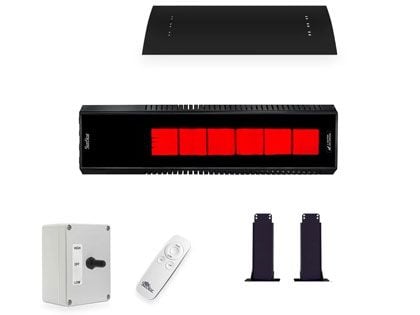 SunStar 48-Inch 50,000 BTU Gas Infrared Patio Heater with Switch, Remote, Heat Shield and Fixed Mounting Kit