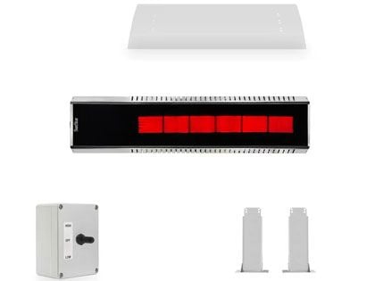 SunStar 48-Inch 35,000 BTU Marine Grade Stainless Steel Gas Infrared Patio Heater with Switch, Heat Shield and Fixed Mounting Kit