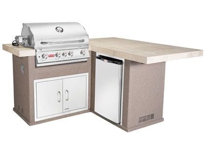 bull little q 6.5-foot l-shaped kitchen island
