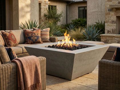 Prism Hardscapes 42-Inch Lombard Square GFRC Gas Fire Table