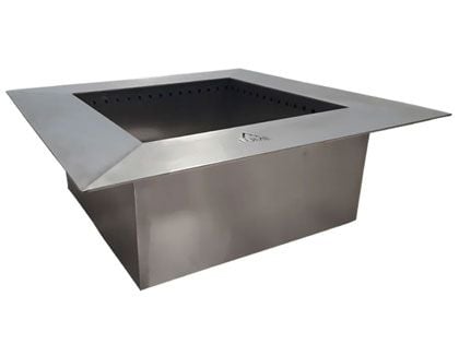 Firegear Lume Double Wall Square Smokeless Stainless Steel Wood Fire Pit Insert (27 - 33 Inch Opening)