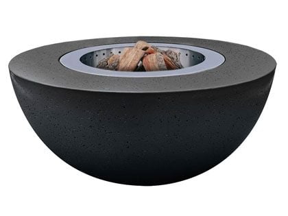 Firegear Lume Surround 1 GFRC Wood Fire Bowl with Smokeless Stainless Steel Insert - Raven