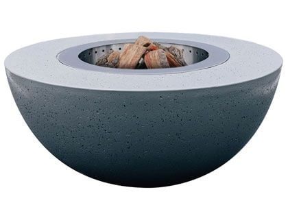 Firegear Lume Surround 1 GFRC Wood Fire Bowl with Smokeless Stainless Steel Insert - Slate